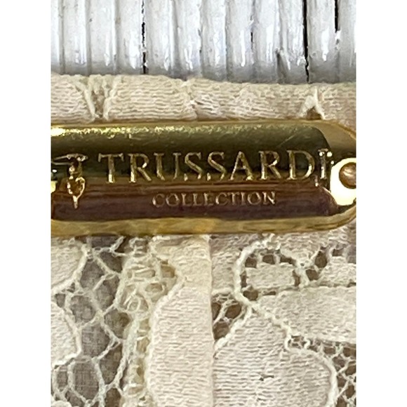 Vintage Trussardi Collection Cream Lace Dress‎ Italian Designer Fit & Flare US 6 - Picture 5 of 16